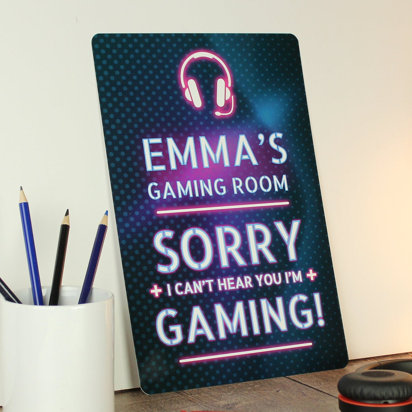 Personalised Gamer Warning Metal Sign - MK&JD Gifts