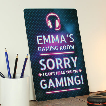 Personalised Gamer Warning Metal Sign - MK&JD Gifts