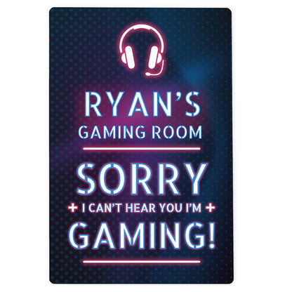 Personalised Gamer Warning Metal Sign - MK&JD Gifts
