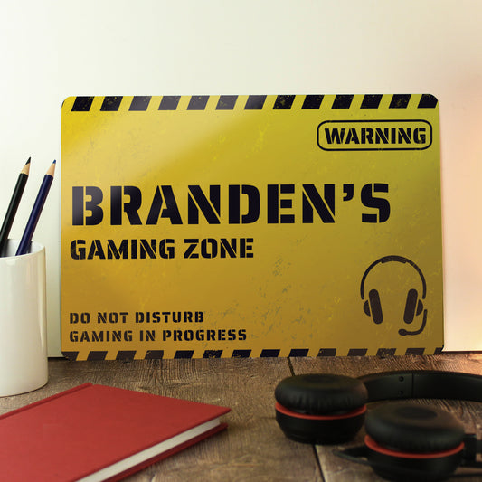 Personalised Gaming Zone Metal Sign - MK&JD Gifts