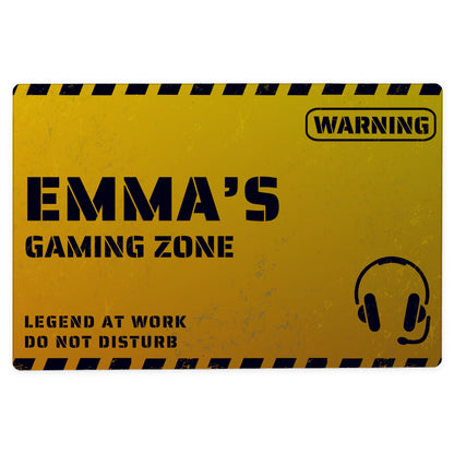 Personalised Gaming Zone Metal Sign - MK&JD Gifts