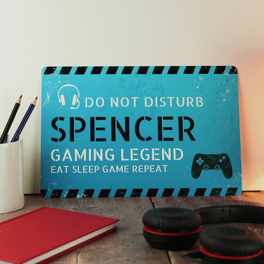 Personalised Gamer Do Not Disturb Metal Sign - MK&JD Gifts