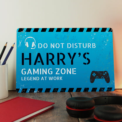 Personalised Gamer Do Not Disturb Metal Sign - MK&JD Gifts