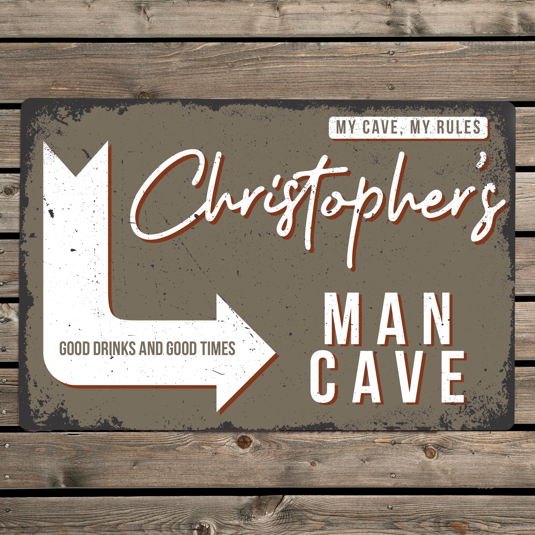 Personalised Man Cave Metal Sign - MK&JD Gifts