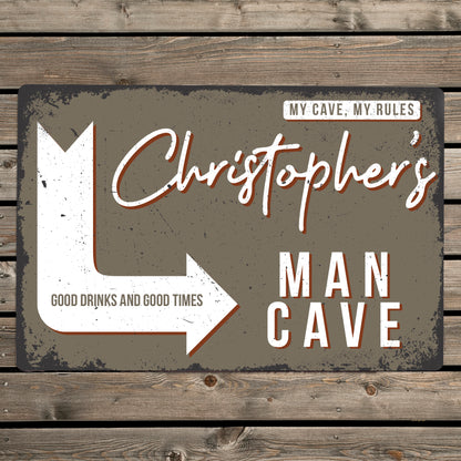 Personalised Man Cave Metal Sign - MK&JD Gifts