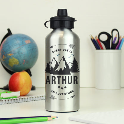 Personalised Adventure Silver Drinks Bottle - MK&JD Gifts