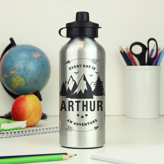 Personalised Adventure Silver Drinks Bottle - MK&JD Gifts