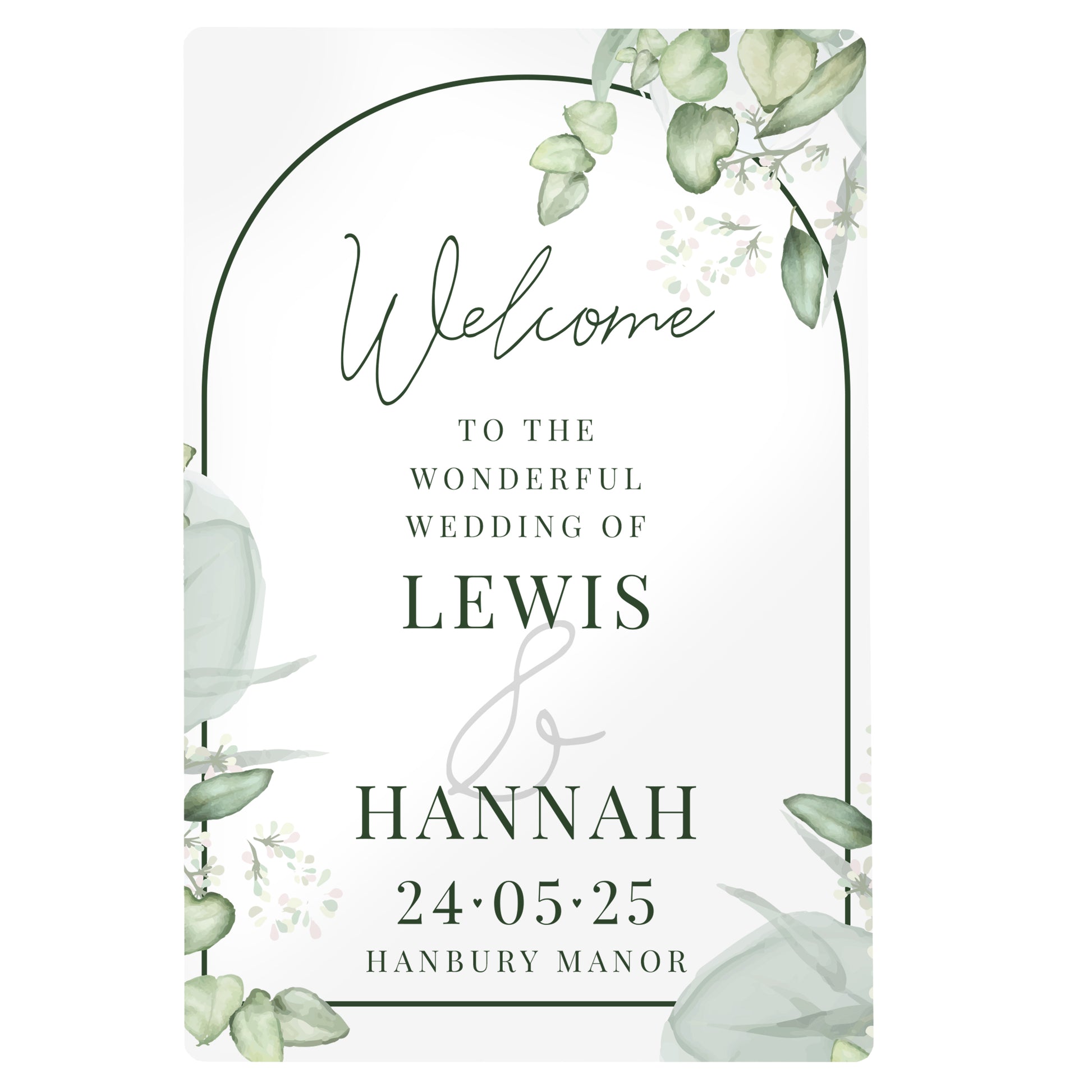 Personalised Botanical Wedding Metal Sign - MK&JD Gifts