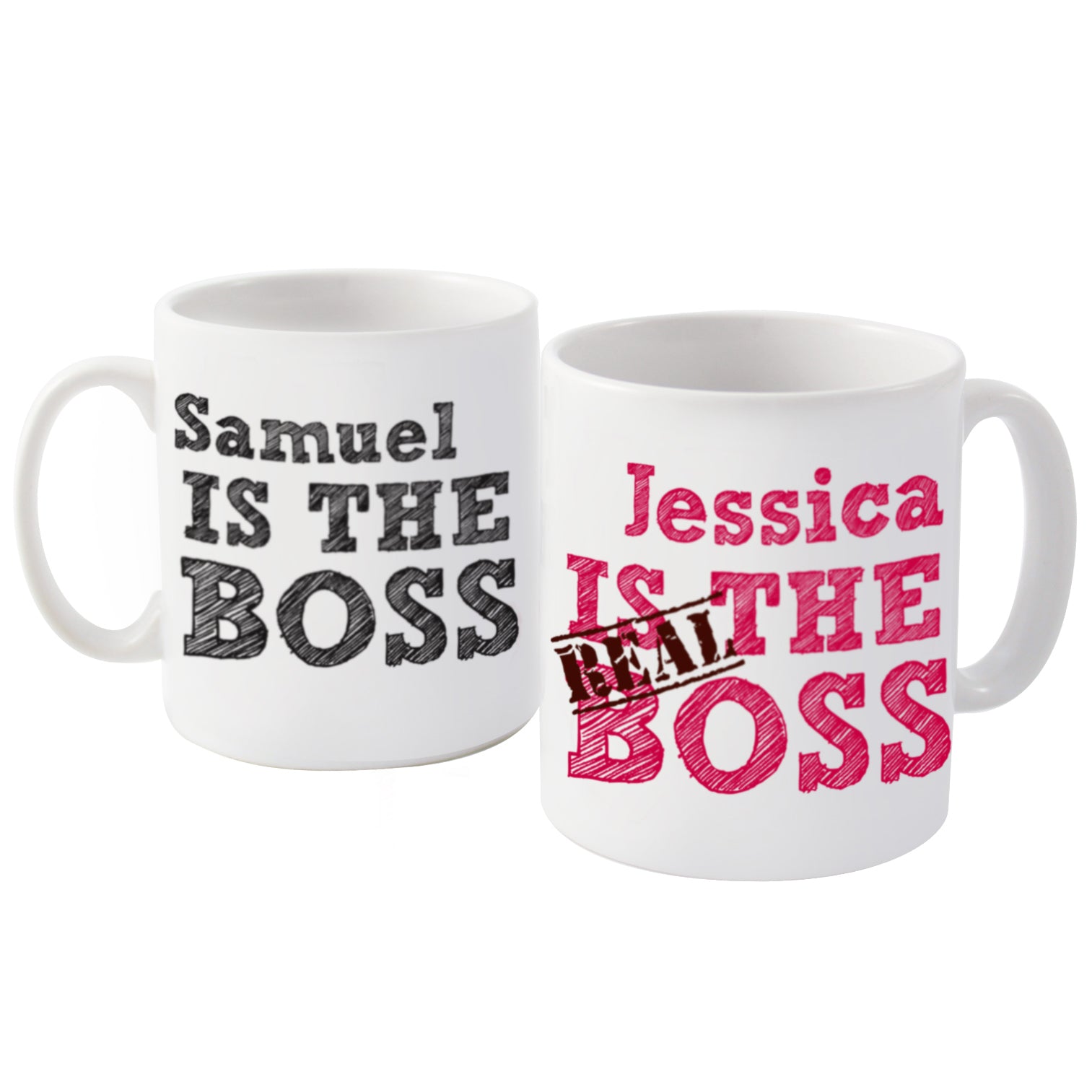 Personalised The Real Boss Mug Set - MK&JD Gifts
