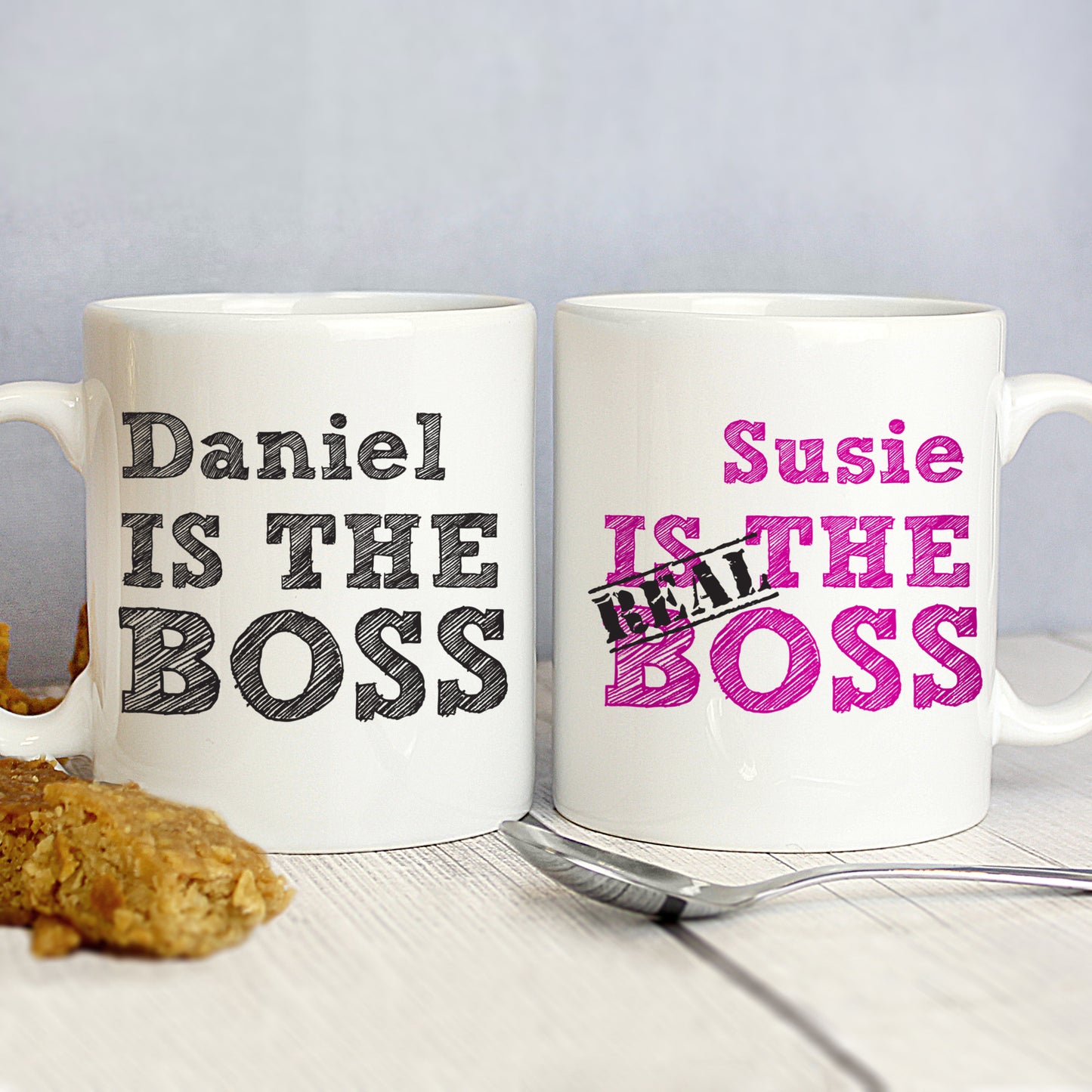 Personalised The Real Boss Mug Set - MK&JD Gifts