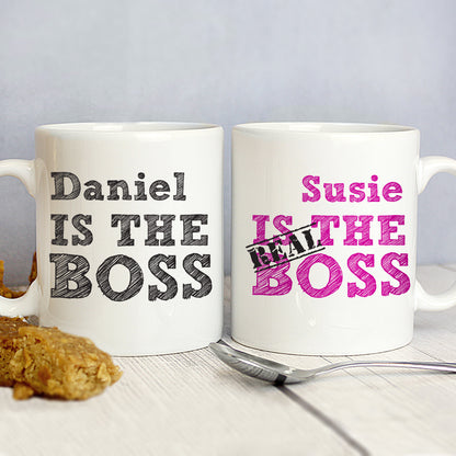 Personalised The Real Boss Mug Set - MK&JD Gifts