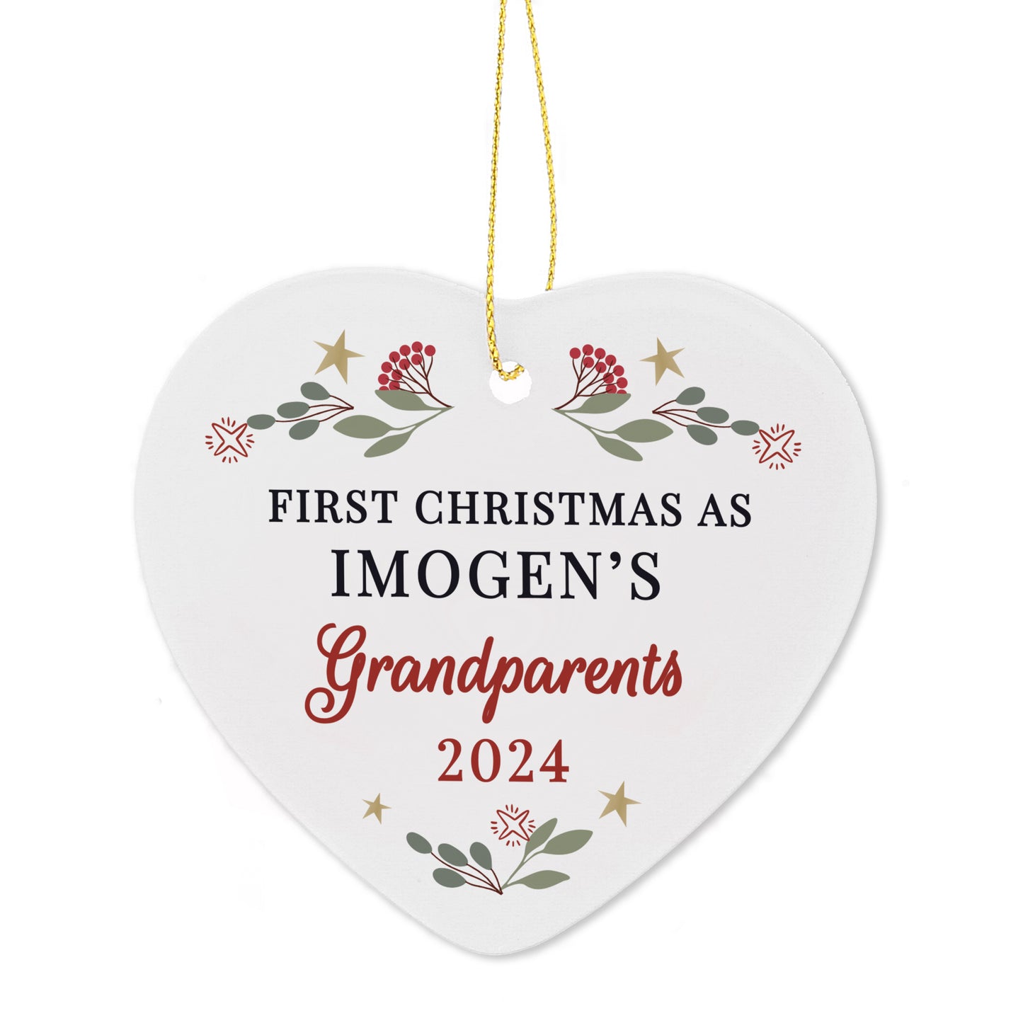 Personalised First Christmas As Grandparents Tree Decoration - MK&JD Gifts