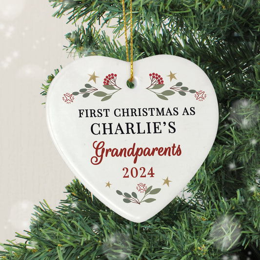 Personalised First Christmas As Grandparents Tree Decoration - MK&JD Gifts