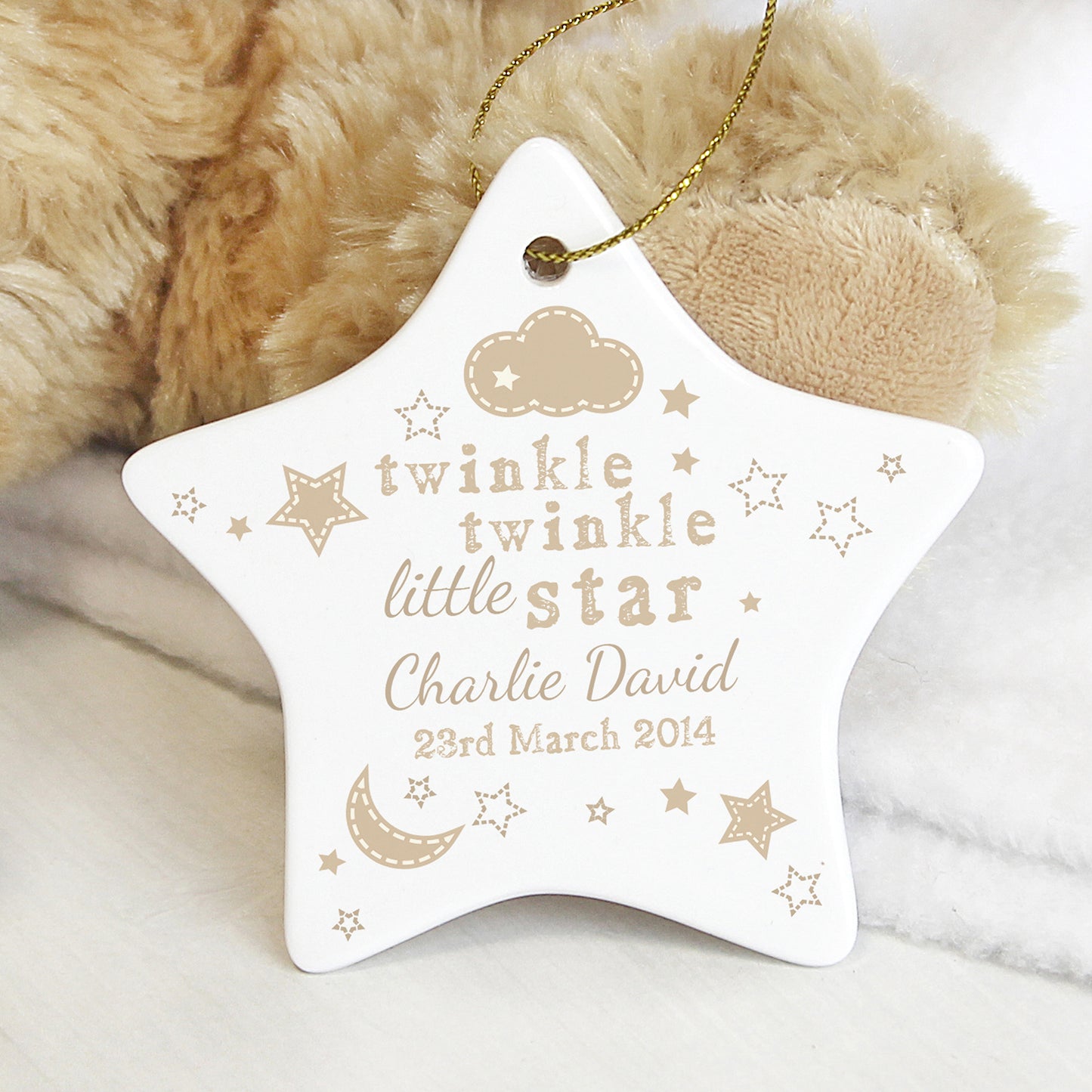Personalised Twinkle Twinkle Ceramic Star Decoration - MK&JD Gifts