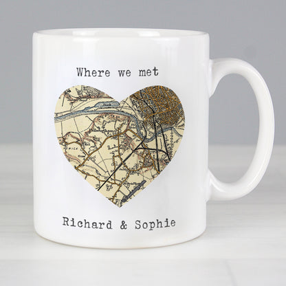 Personalised 1896 - 1904 Revised New Map Heart Mug - MK&JD Gifts