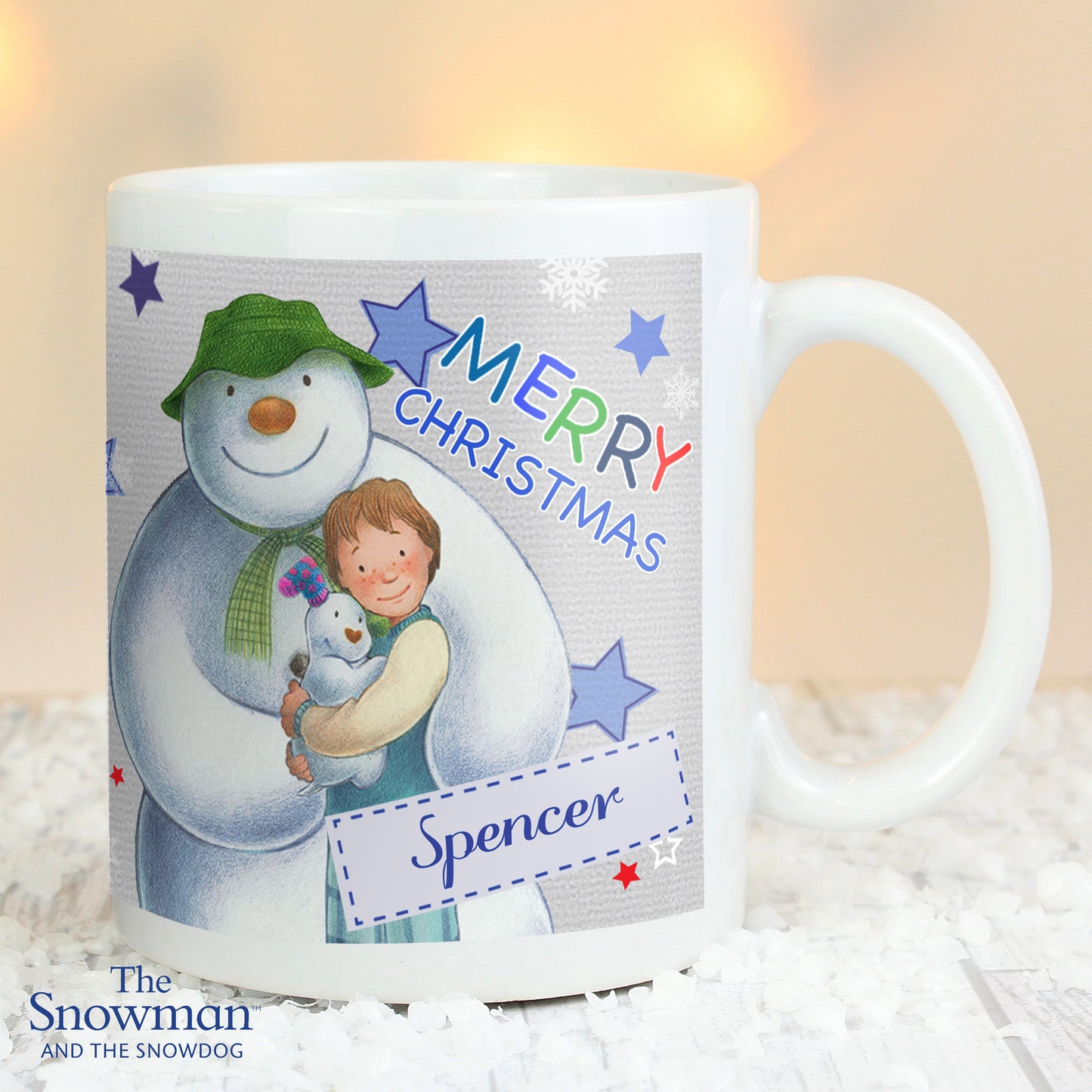 Personalised The Snowman and the Snowdog Blue Mug - MK&JD Gifts