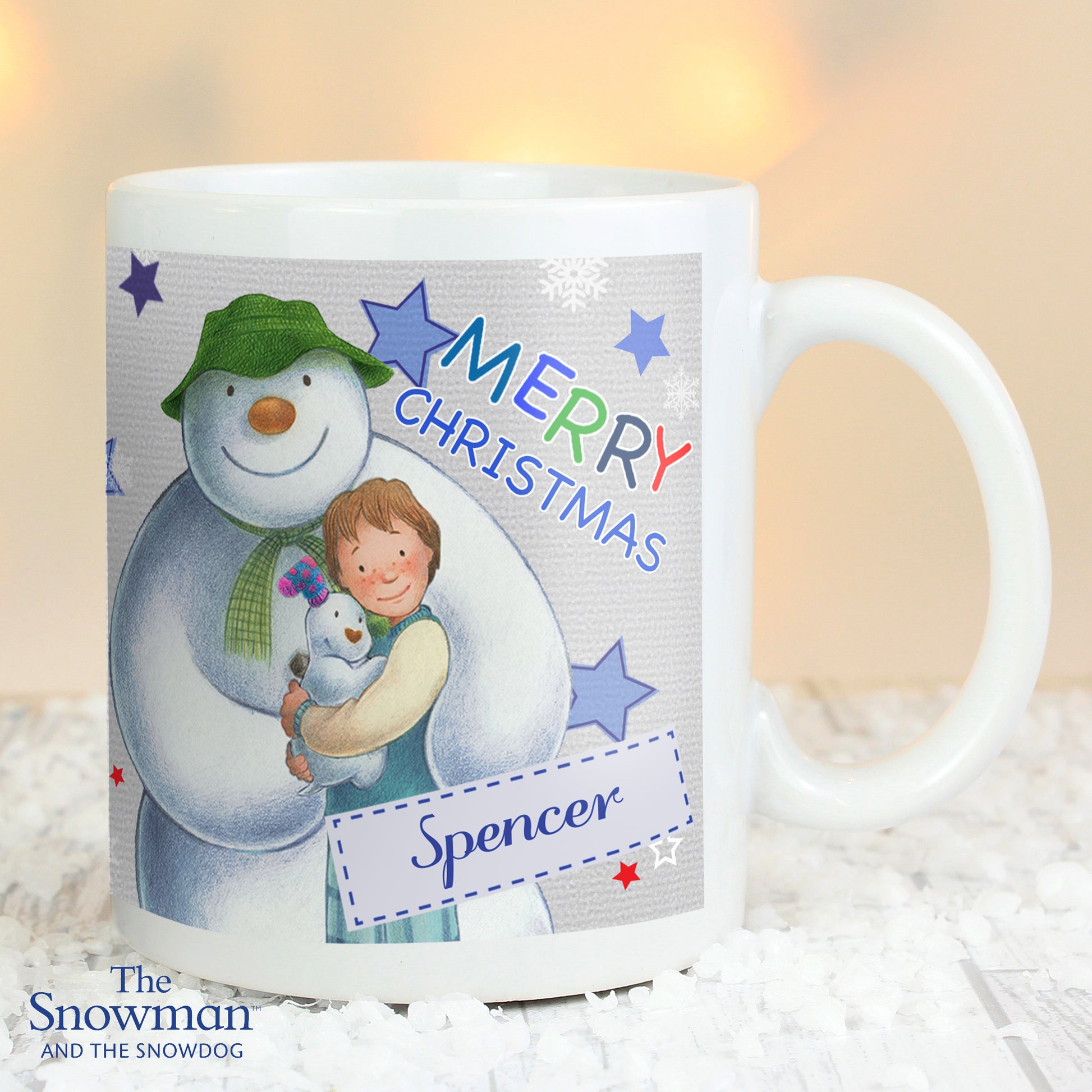 Personalised The Snowman and the Snowdog Blue Mug - MK&JD Gifts