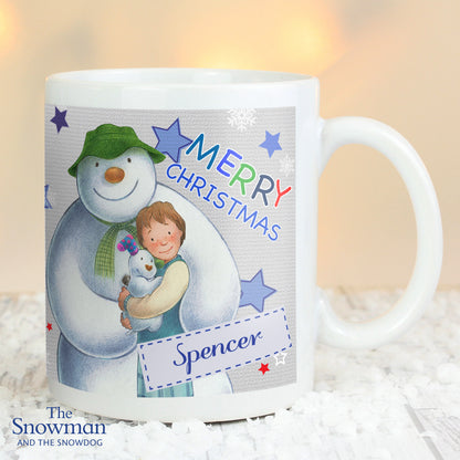 Personalised The Snowman and the Snowdog Blue Mug - MK&JD Gifts