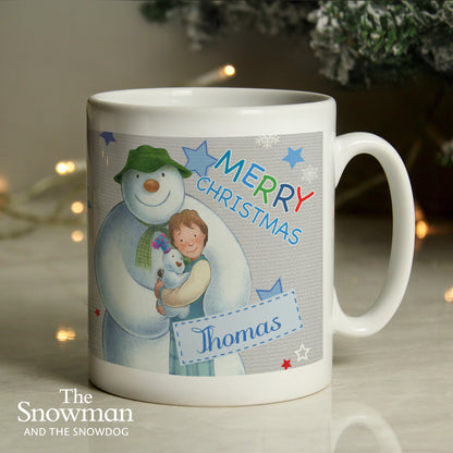 Personalised The Snowman and the Snowdog Blue Mug - MK&JD Gifts