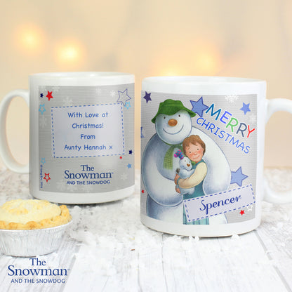 Personalised The Snowman and the Snowdog Blue Mug - MK&JD Gifts
