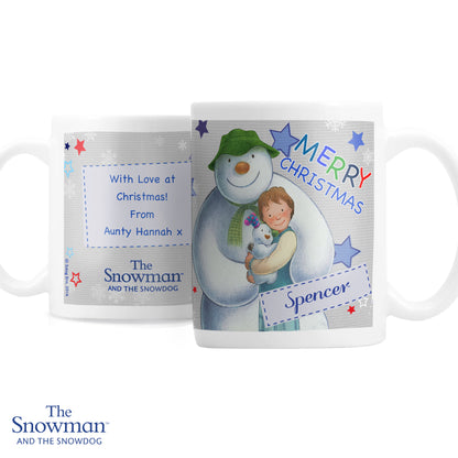 Personalised The Snowman and the Snowdog Blue Mug - MK&JD Gifts