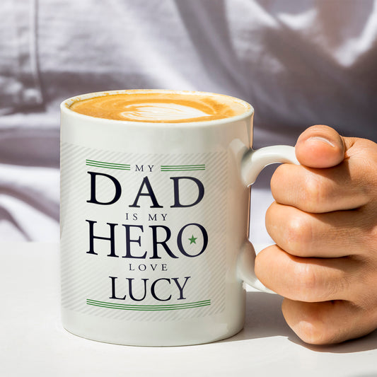 Personalised My Dad is My Hero Mug - MK&JD Gifts