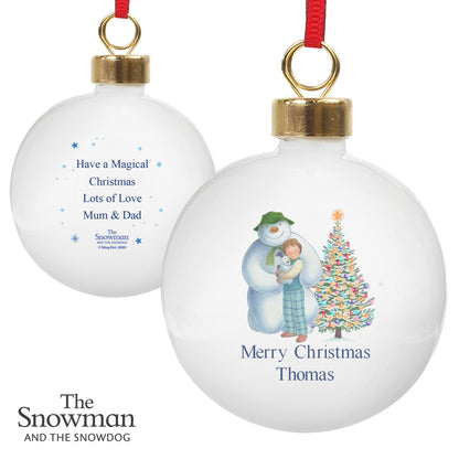 Personalised The Snowman and the Snowdog Friends Bauble - MK&JD Gifts