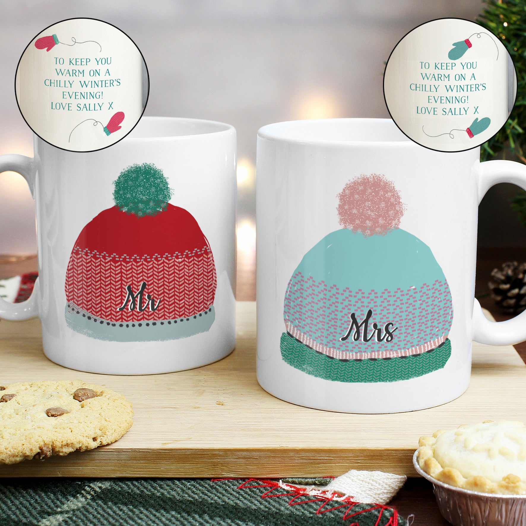 Personalised Woolly Hats Mug Set - MK&JD Gifts