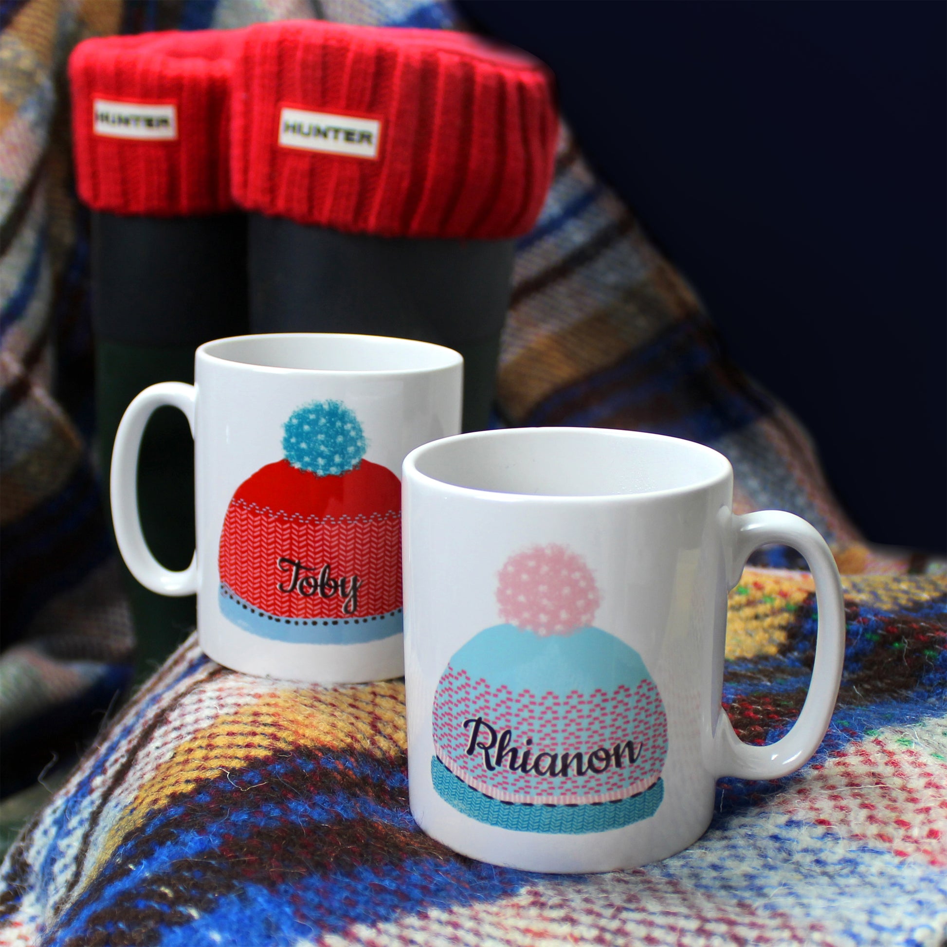 Personalised Woolly Hats Mug Set - MK&JD Gifts