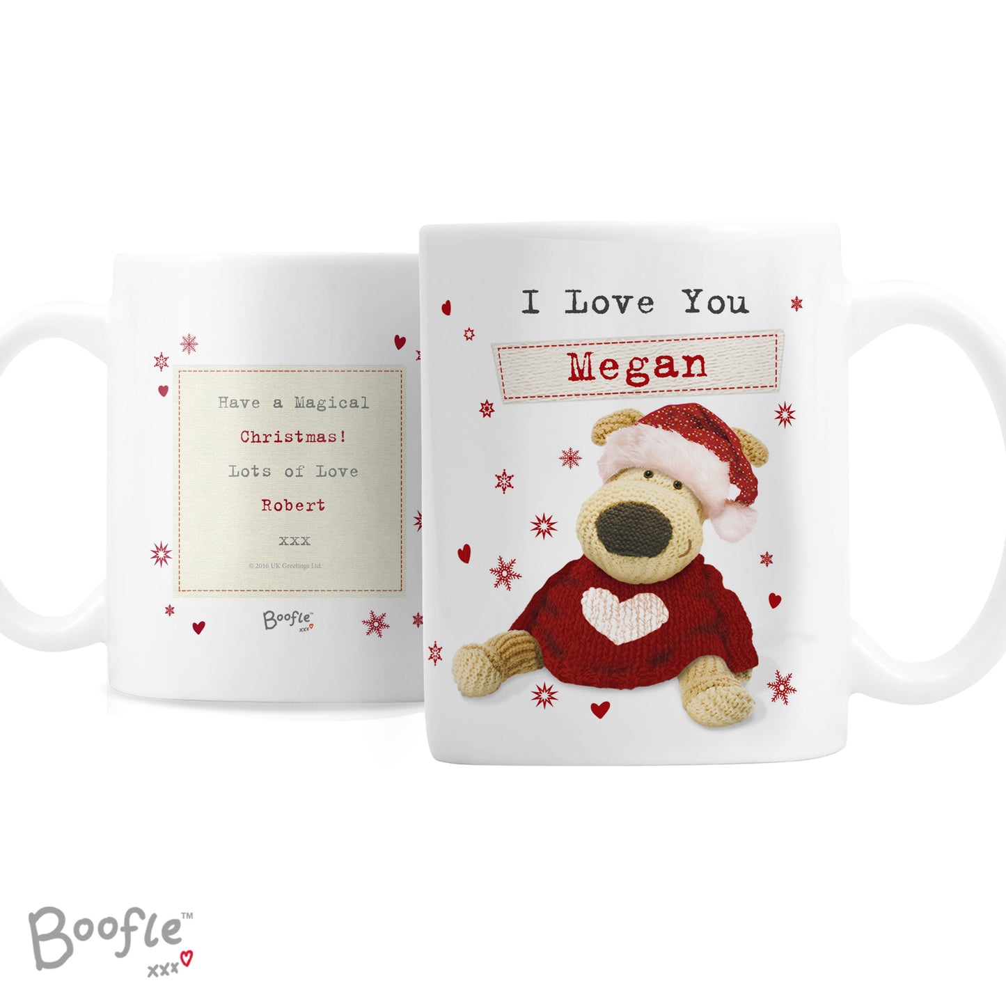 Personalised Boofle Christmas Love Mug - MK&JD Gifts