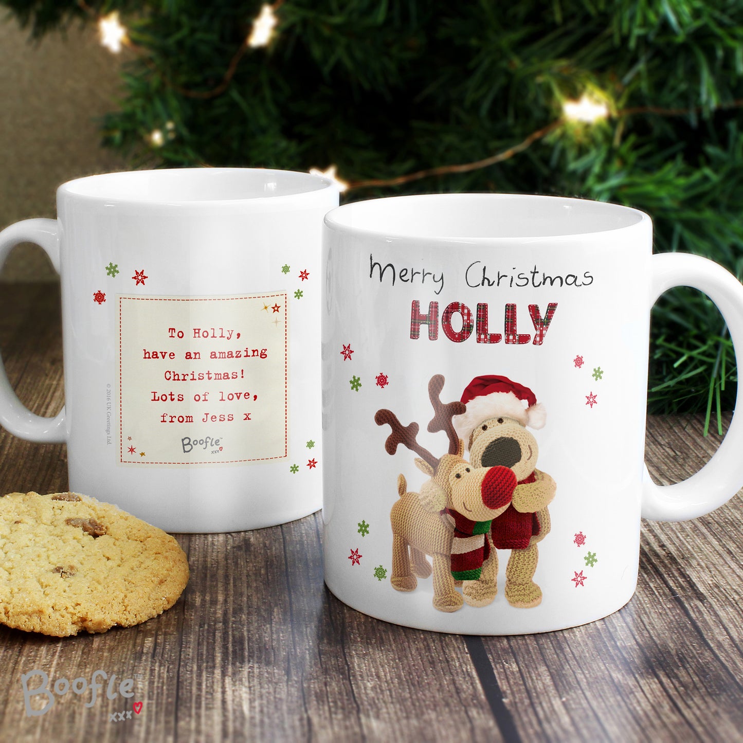 Personalised Boofle Christmas Reindeer Mug - MK&JD Gifts