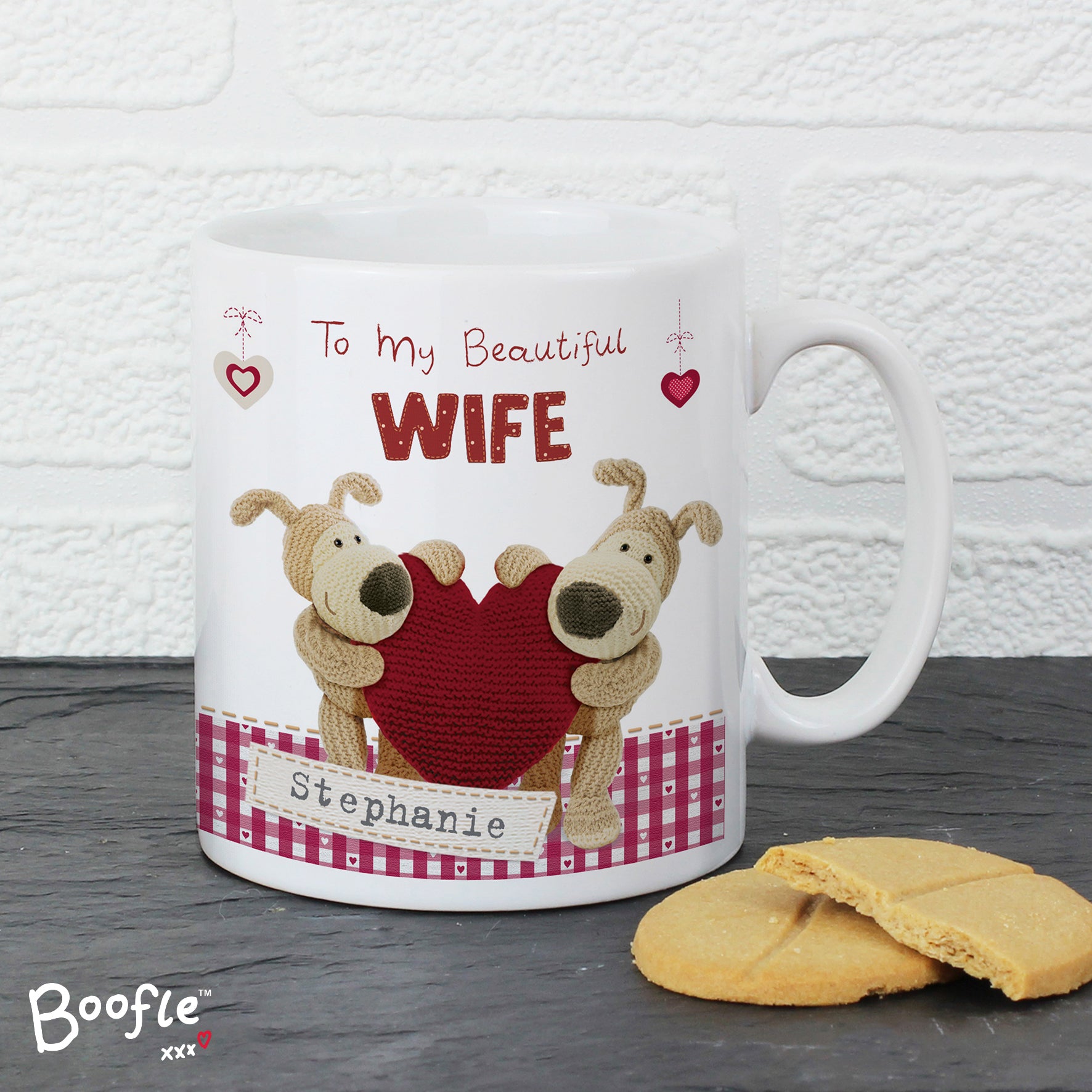 Personalised Boofle Shared Heart Mug - MK&JD Gifts