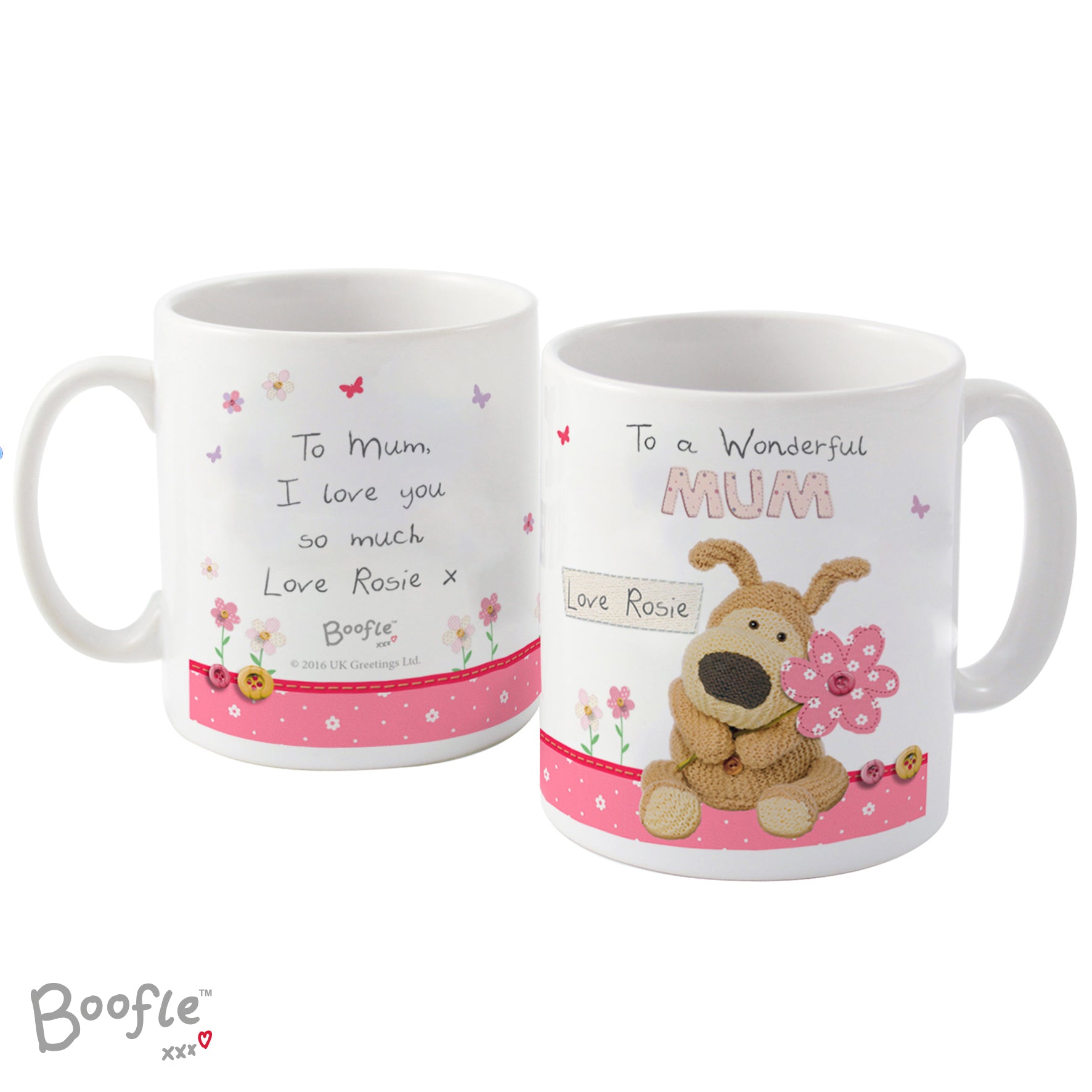 Personalised Boofle Flowers Mug - MK&JD Gifts