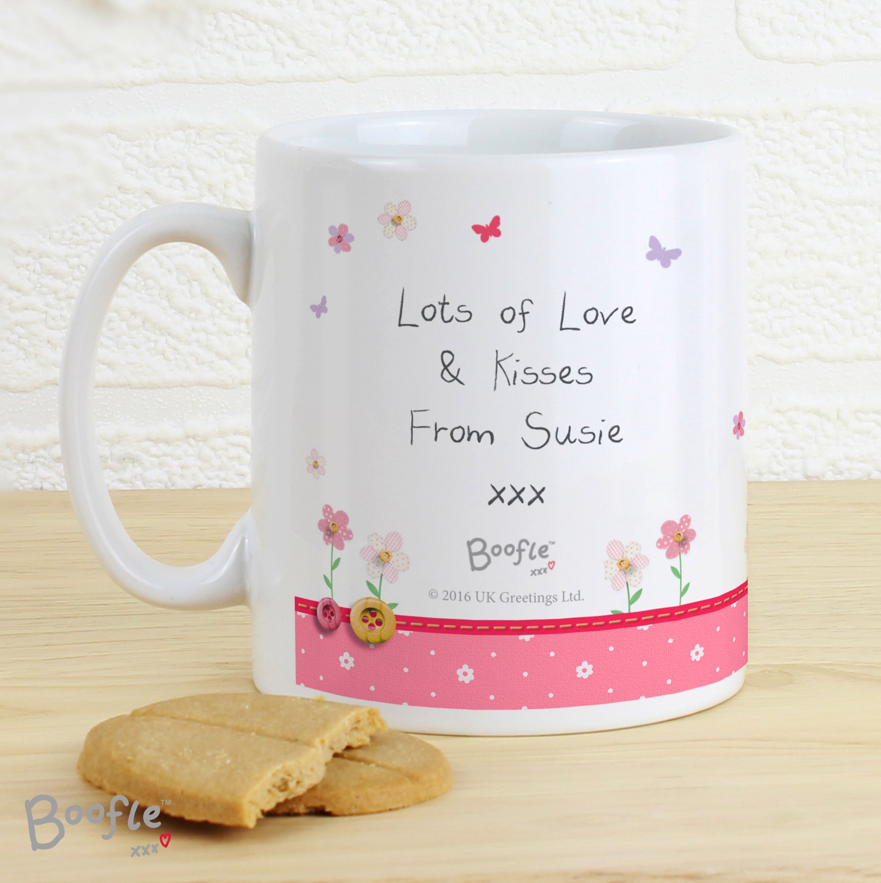 Personalised Boofle Flowers Mug - MK&JD Gifts