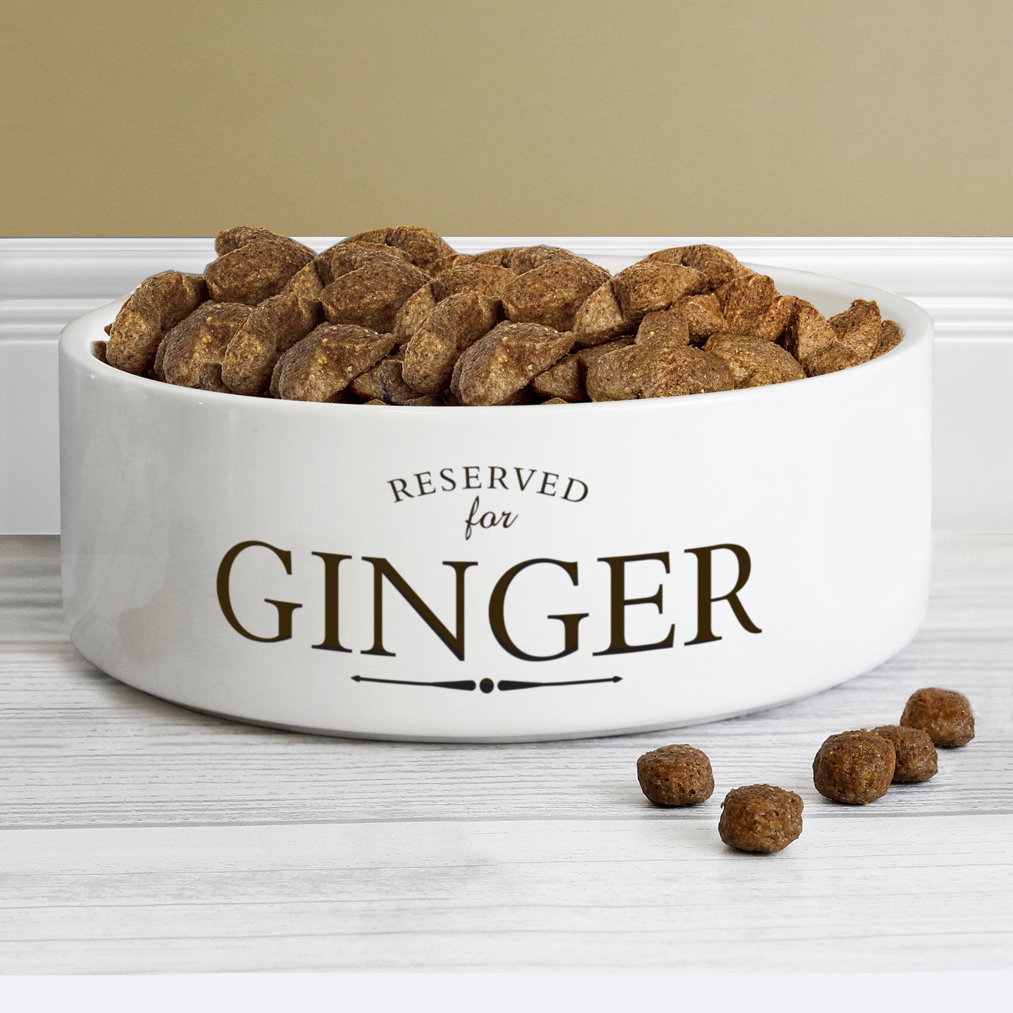 Personalised Reserved For 14cm Medium White Pet Bowl - MK&JD Gifts