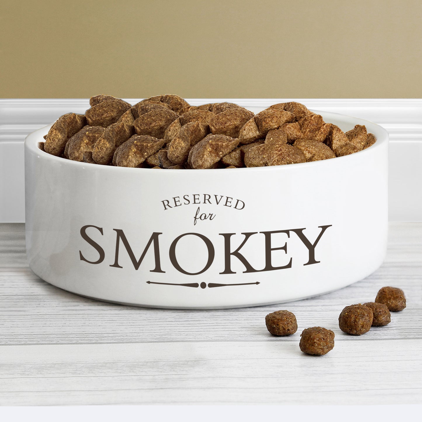Personalised Reserved For 14cm Medium White Pet Bowl - MK&JD Gifts