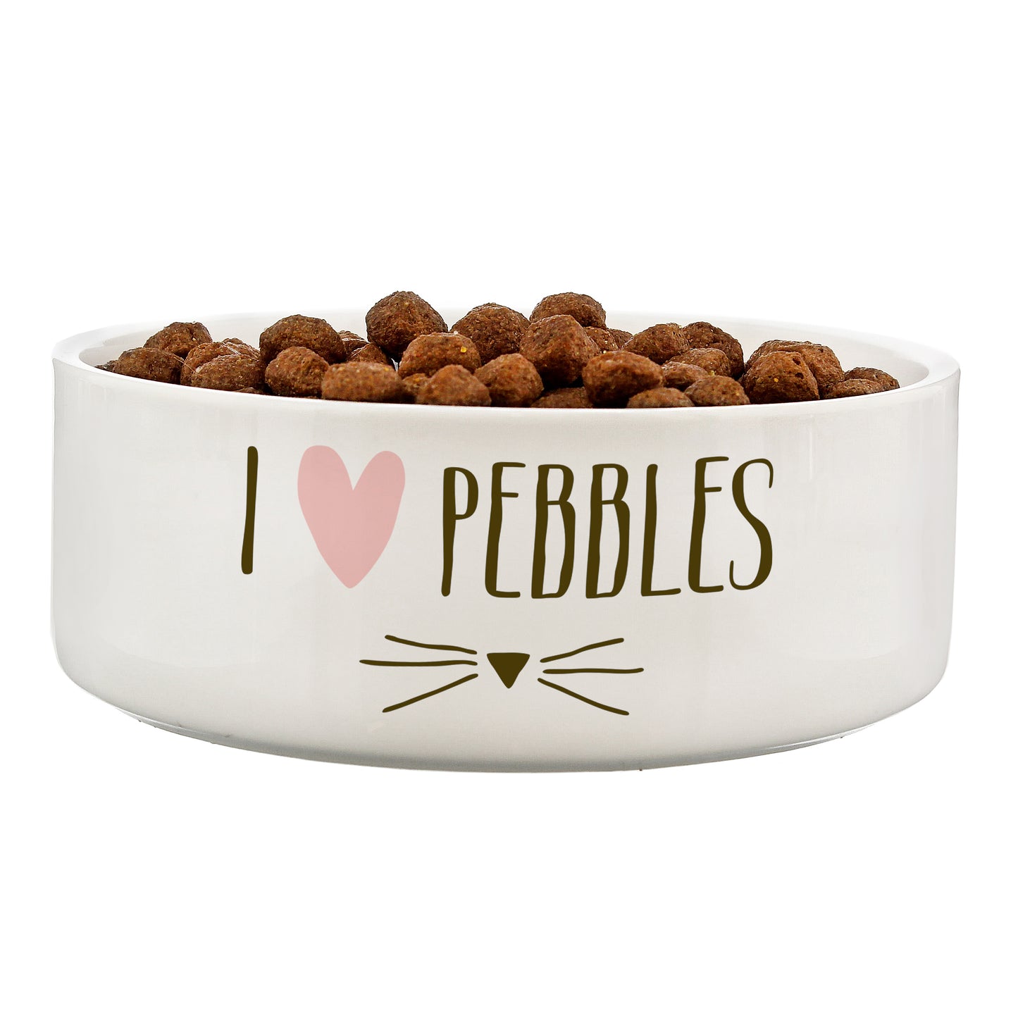 Personalised Cat Features 14cm Medium White Pet Bowl - MK&JD Gifts