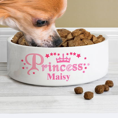 Personalised Princess 14cm Medium White Pet Bowl - MK&JD Gifts