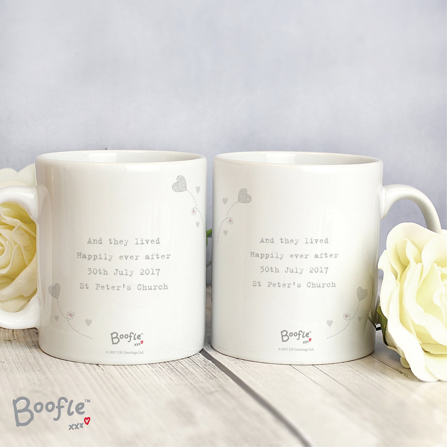 Personalised Boofle Wedding Couple Mug Set - MK&JD Gifts