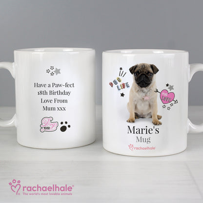 Personalised Rachael Hale Doodle Pug Mug - MK&JD Gifts