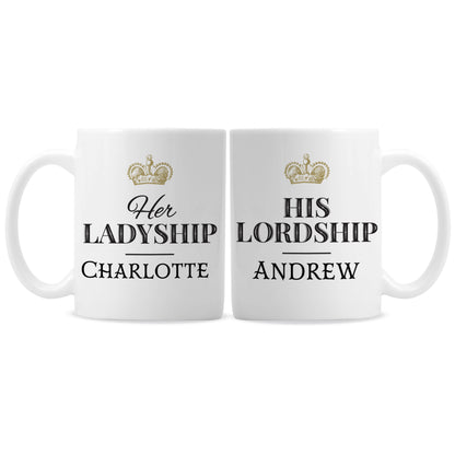 Personalised Ladyship and Lordship Mug Set - MK&JD Gifts