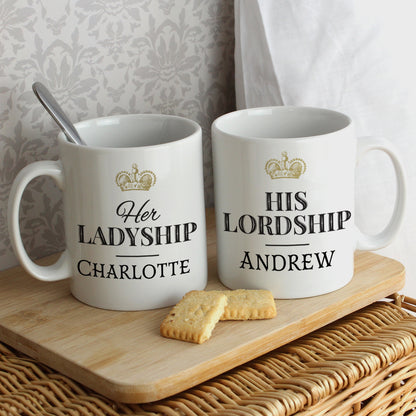 Personalised Ladyship and Lordship Mug Set - MK&JD Gifts