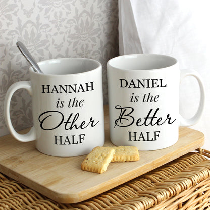 Personalised Other Half and Better Half Mug Set - MK&JD Gifts