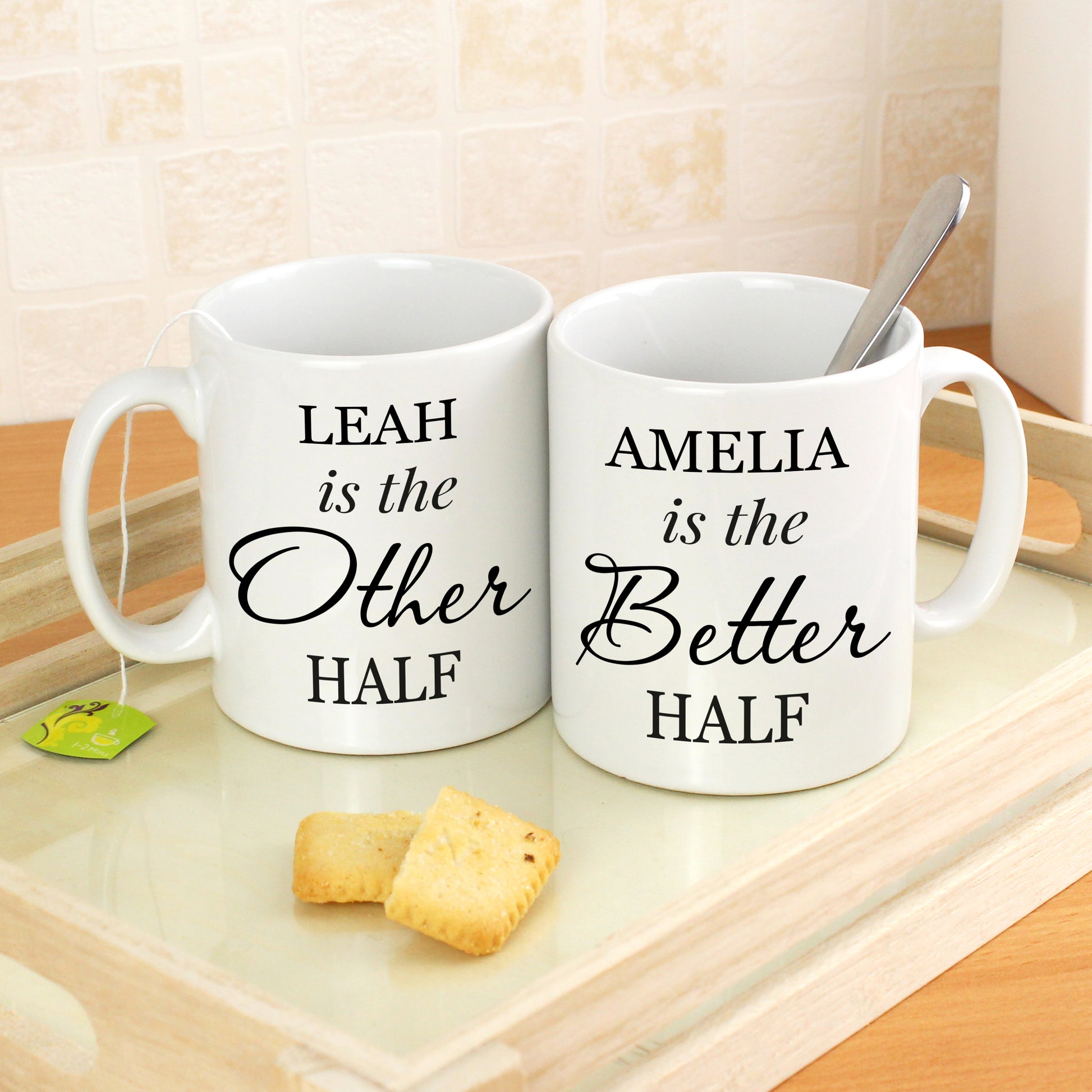 Personalised Other Half and Better Half Mug Set - MK&JD Gifts