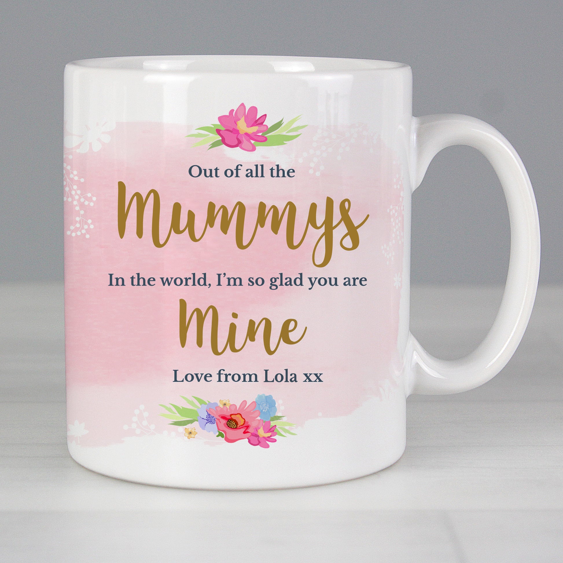 Personalised Floral Watercolour Mug - MK&JD Gifts