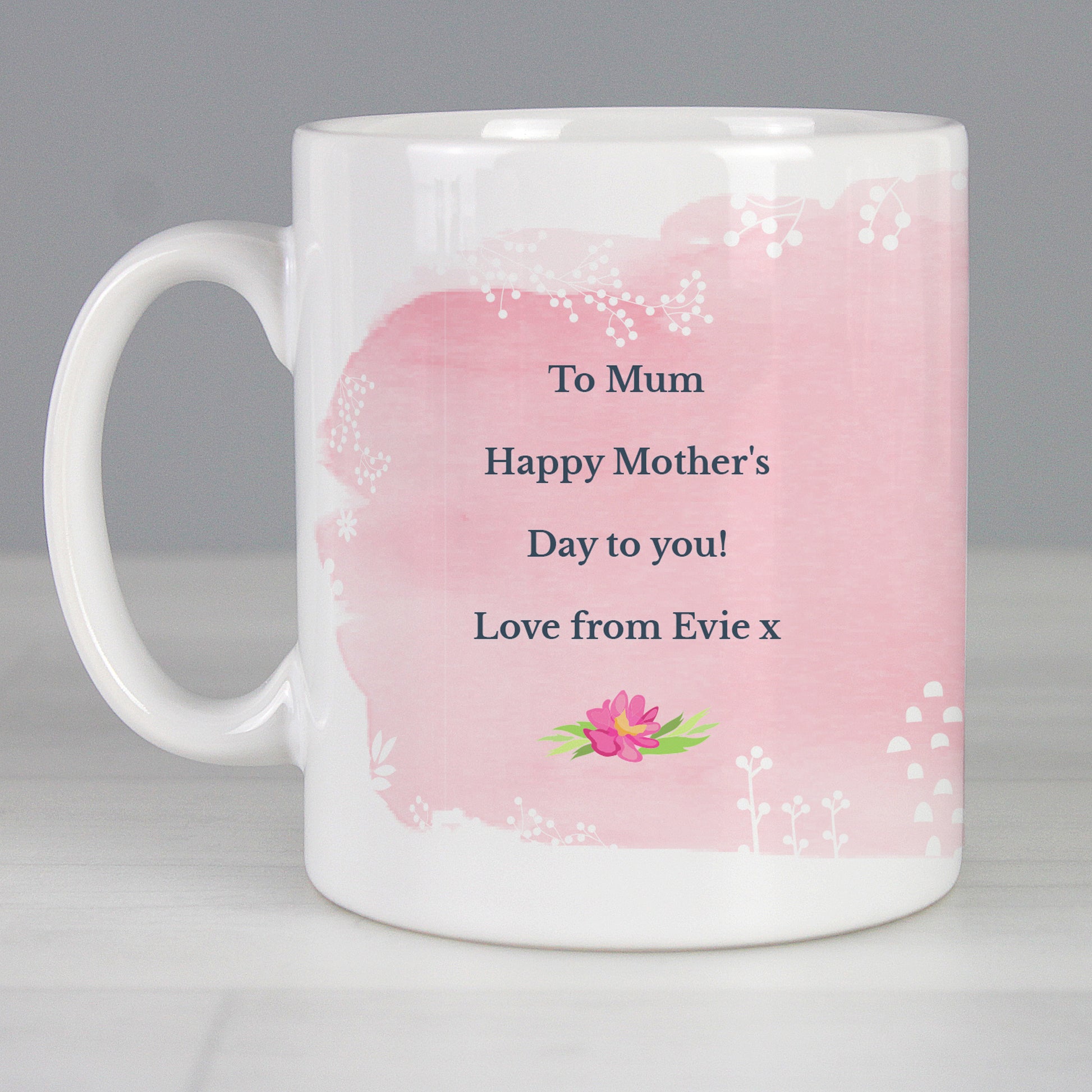 Personalised Floral Watercolour Mug - MK&JD Gifts