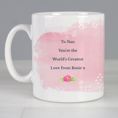 Personalised Floral Watercolour Mug - MK&JD Gifts