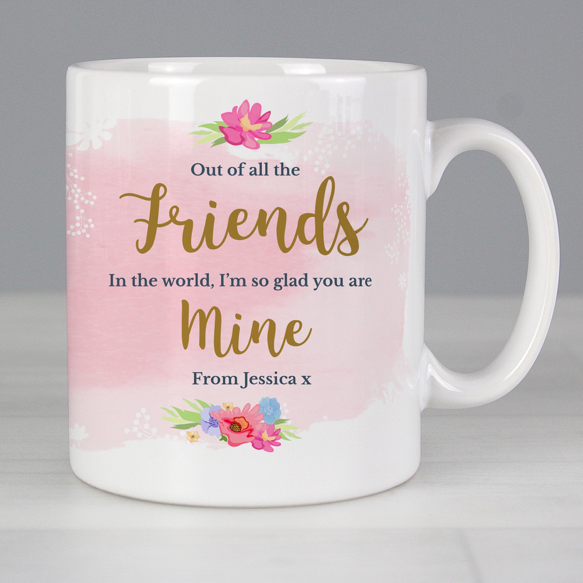 Personalised Floral Watercolour Mug - MK&JD Gifts
