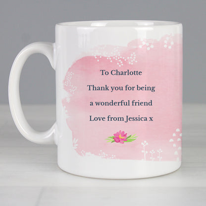 Personalised Floral Watercolour Mug - MK&JD Gifts
