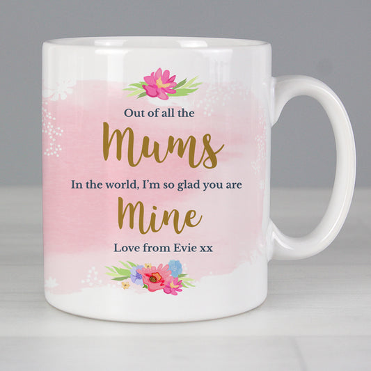 Personalised Floral Watercolour Mug - MK&JD Gifts